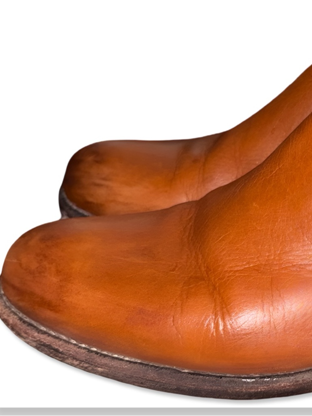 Frye Size 8.5 Cognac Leather Chelsea Ankle Boots Western Minimalist boho - Picture 3 of 8